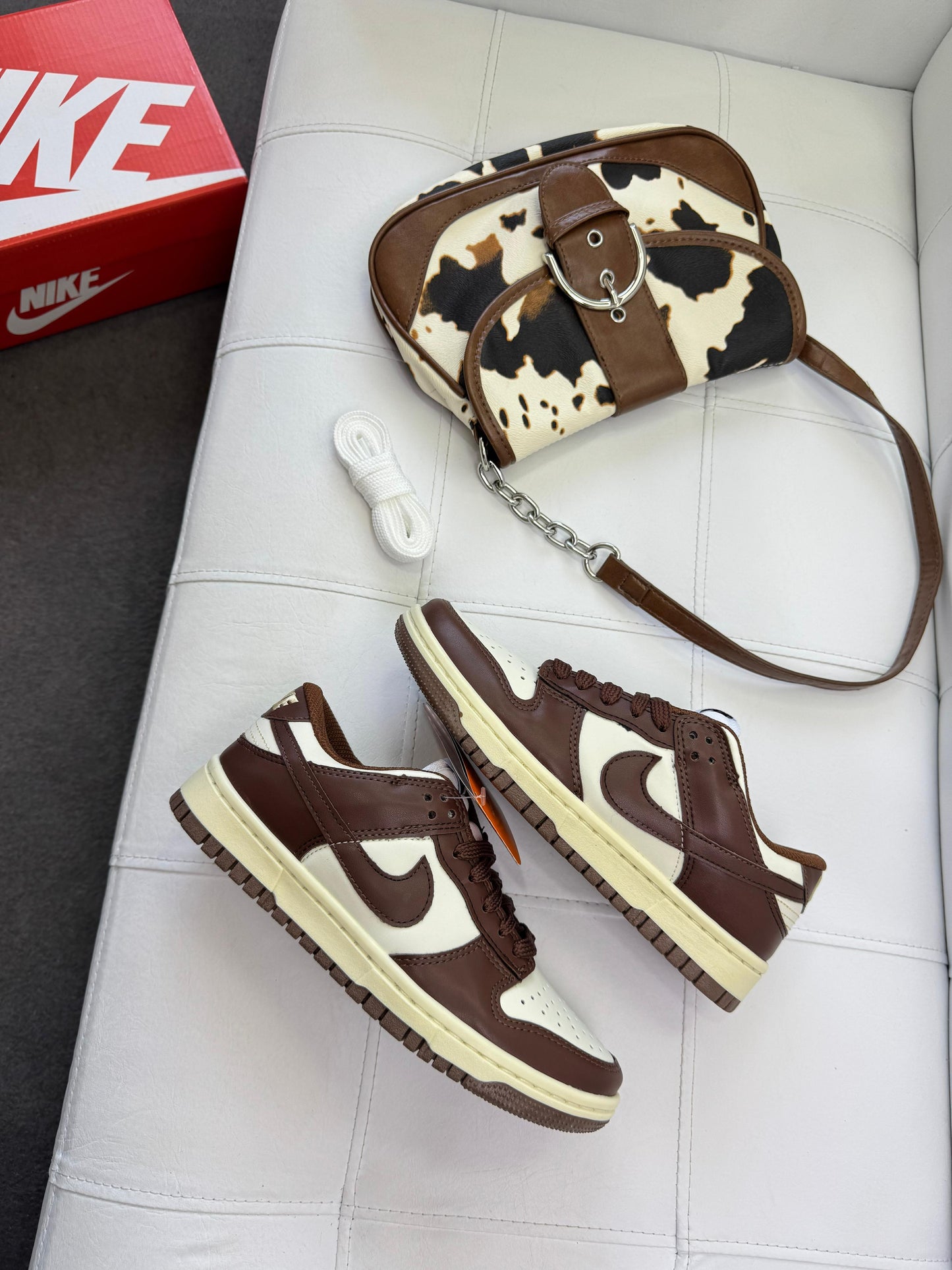 Tênis Nk Dunk Branco / Marrom