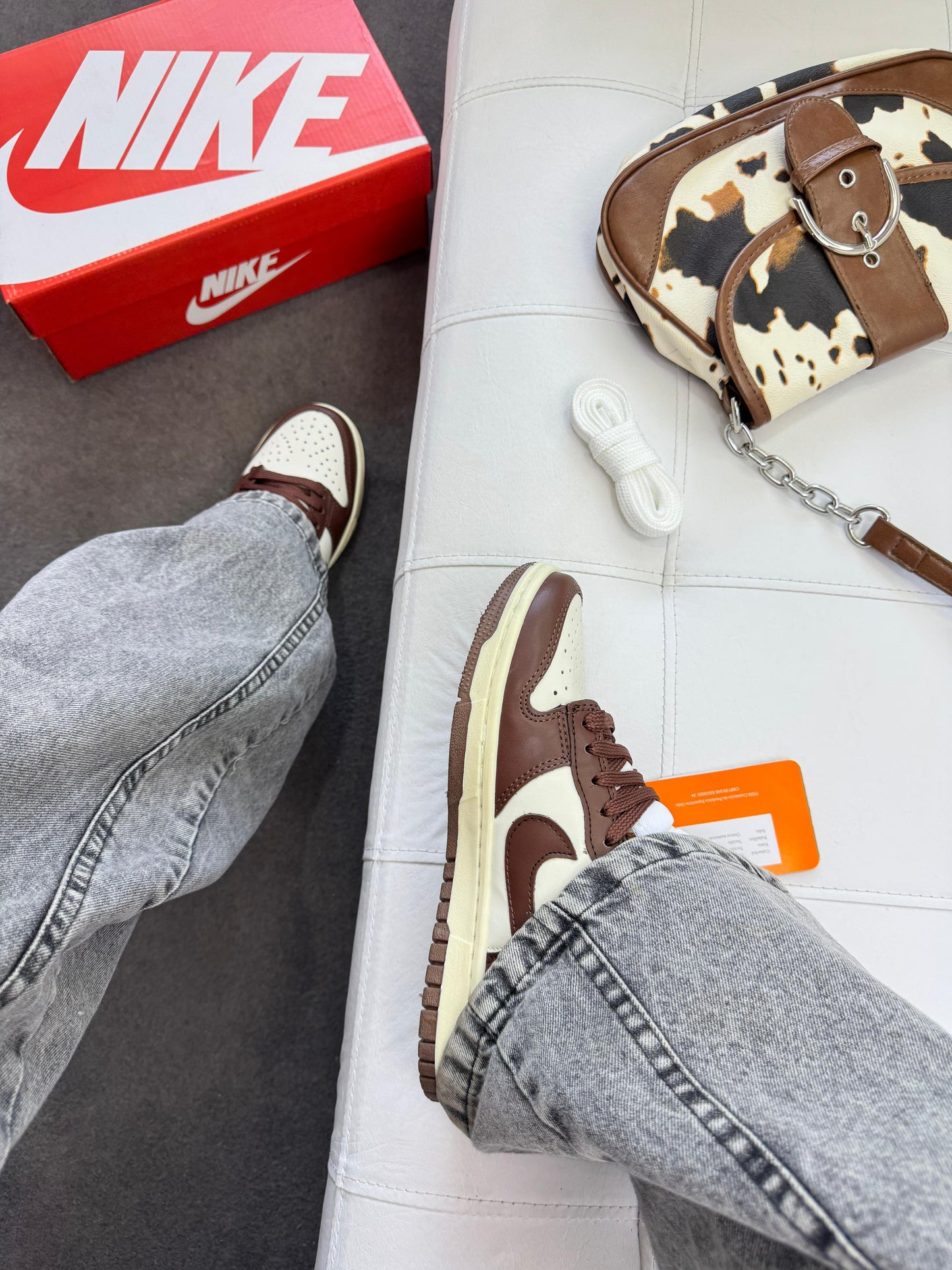 Tênis Nk Dunk Branco / Marrom